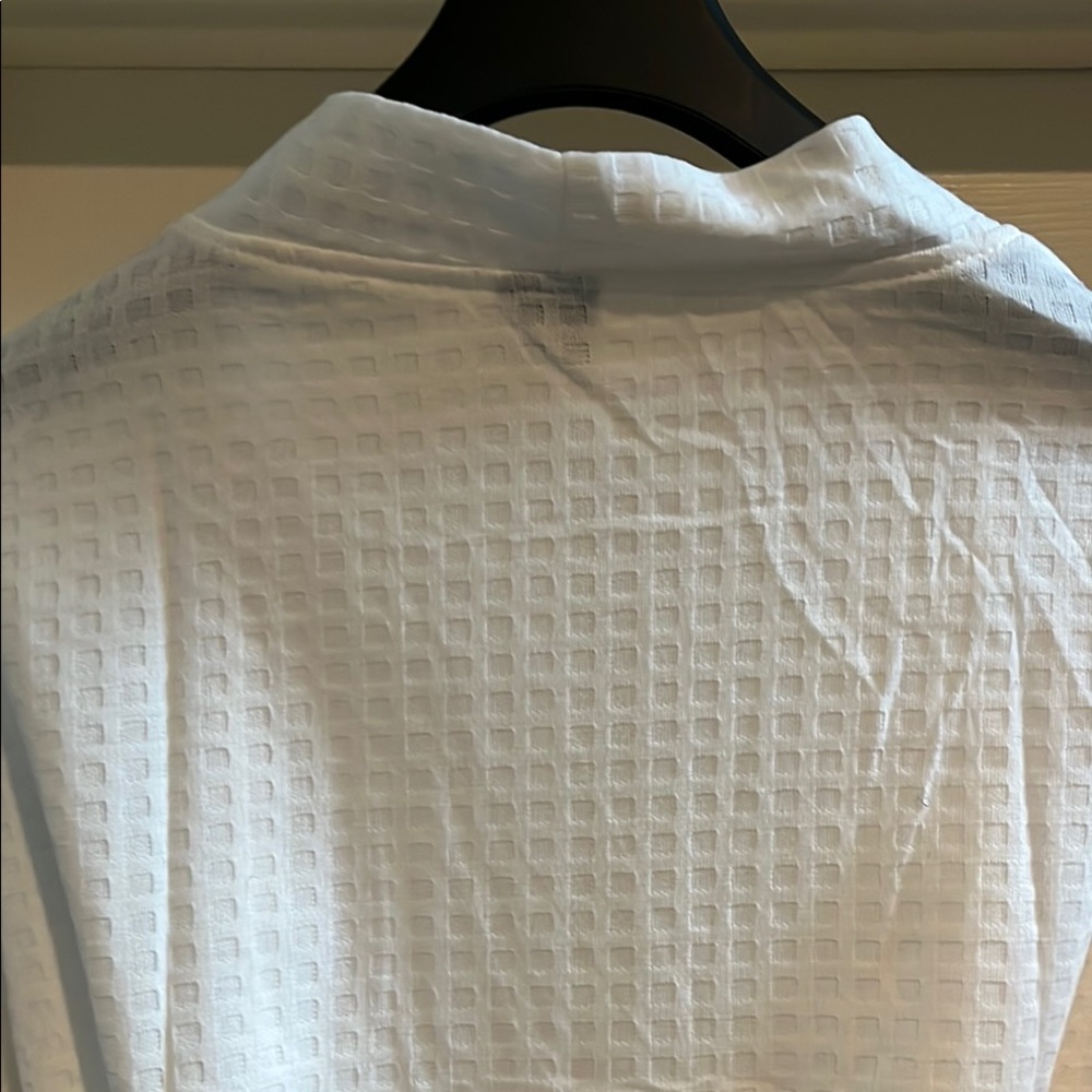 White Waffle Cotton Robe - Picture 4 of 7